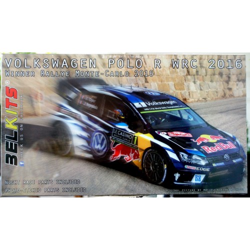 1/24 Belkits Volkswagen Red Bull VW Polo R WRC 2016 Winner Monte Carlo BE011 